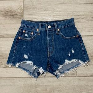 Levi high waisted denim shorts size 23